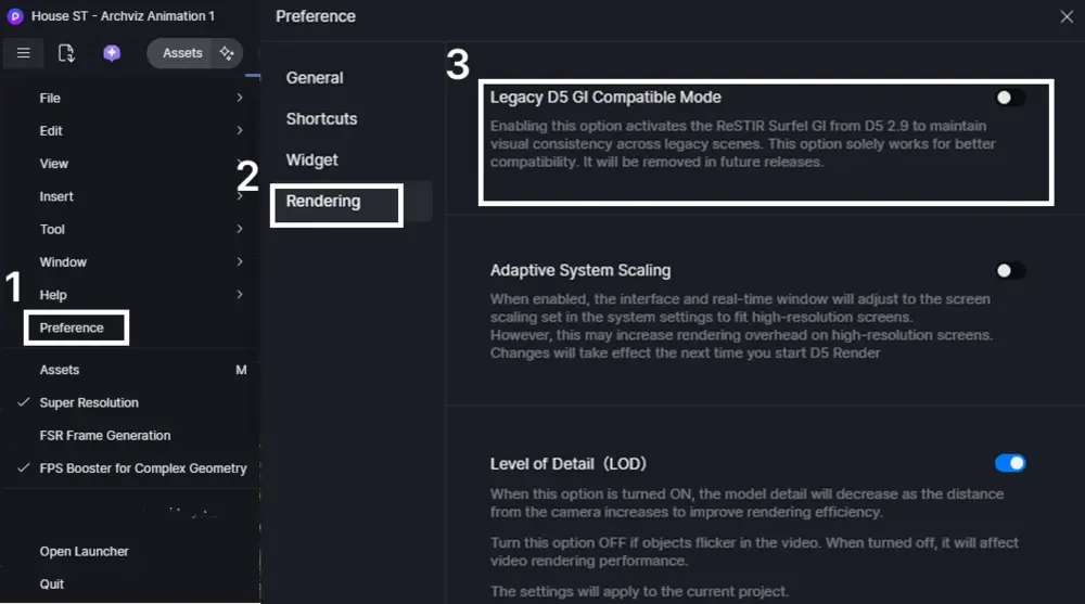 Ajusta la iluminación con configuraciones personalizables de trazado de rayos