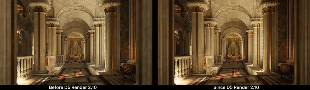 El trazado de rayos en tiempo real en D5 Render ofrece una iluminación cinematográfica