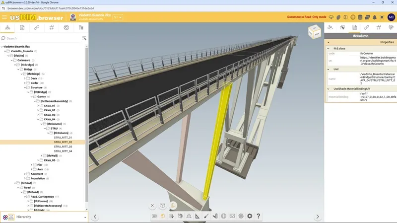 Modelo ifc 5 del viaducto bisantis catanzaro